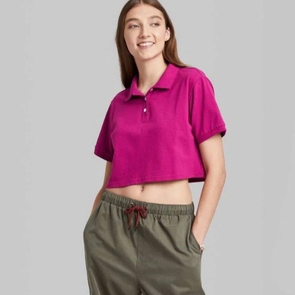 wild fable Tops Womens Short Sleeve Cropped Polo Tshirt Poshmark